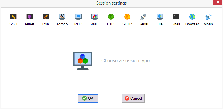 Network sessions (SSH, RDP, SFTP, Telnet, Rsh, rlogin, mosh, VNC, Xdmcp)